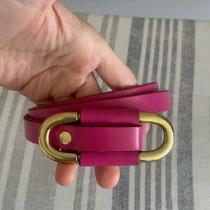 Anthropology Leather Belt Pink Size S